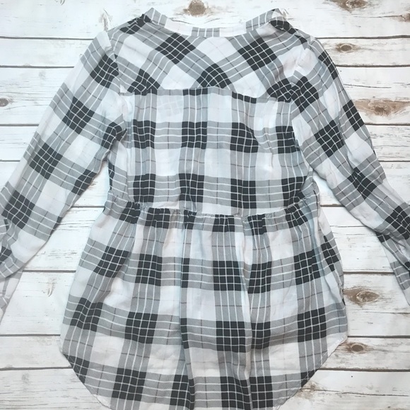 SOLD Torrid Plaid Black & White Emma Button Up - Picture 3 of 6